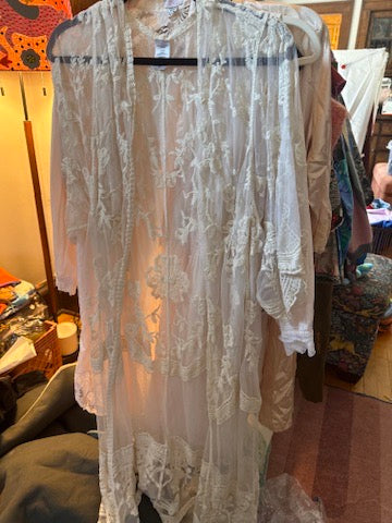 Vintage Lace Lingerie Open Robe