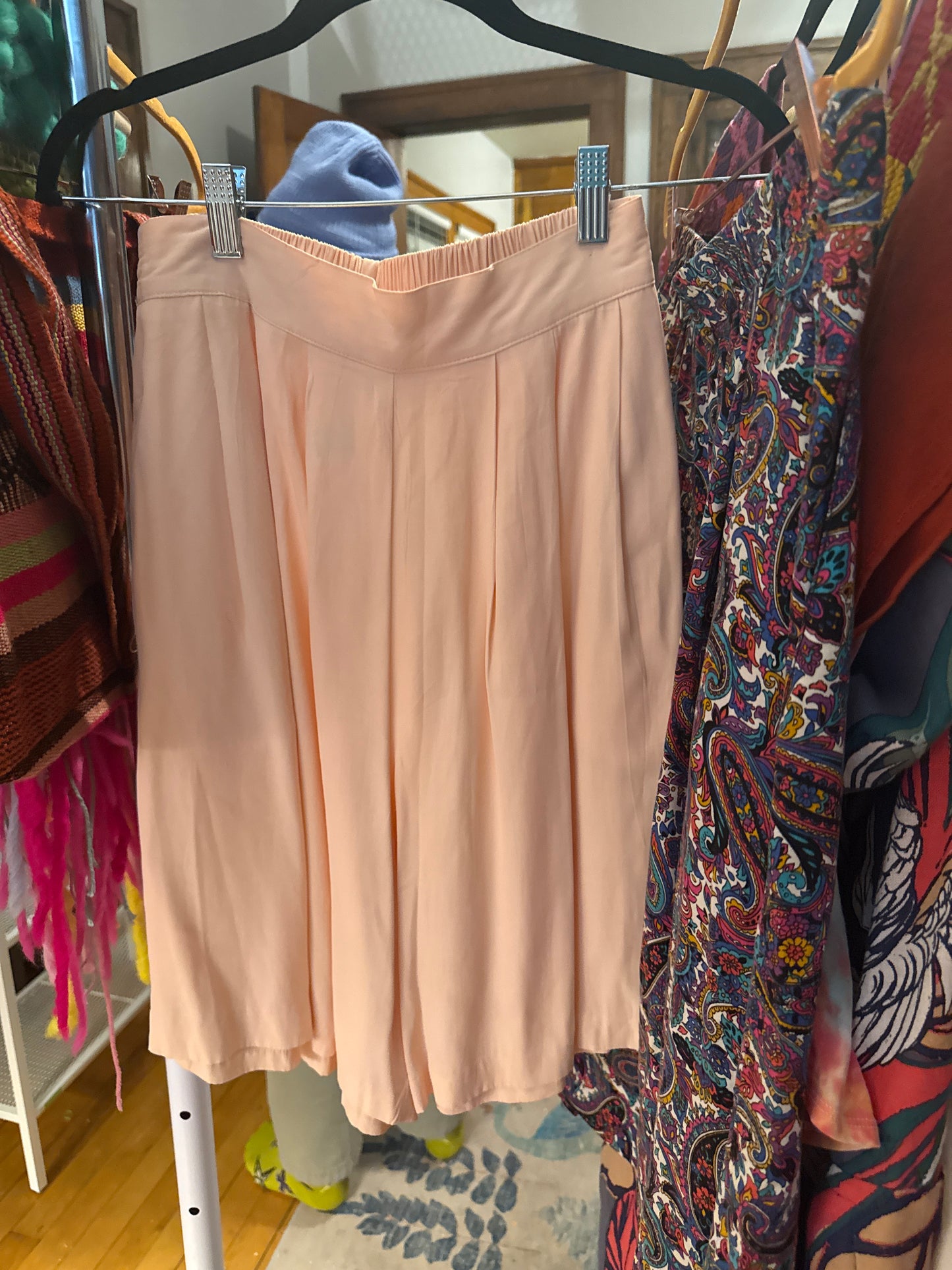 Cameron Douglas Peach Sleeveless Top and Pleated Short Set