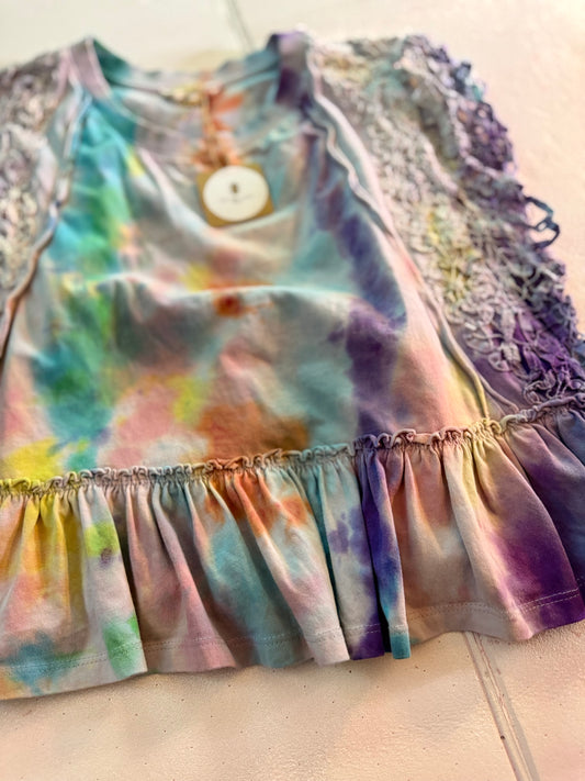 Anthropologie Lace Ice Dyed Top