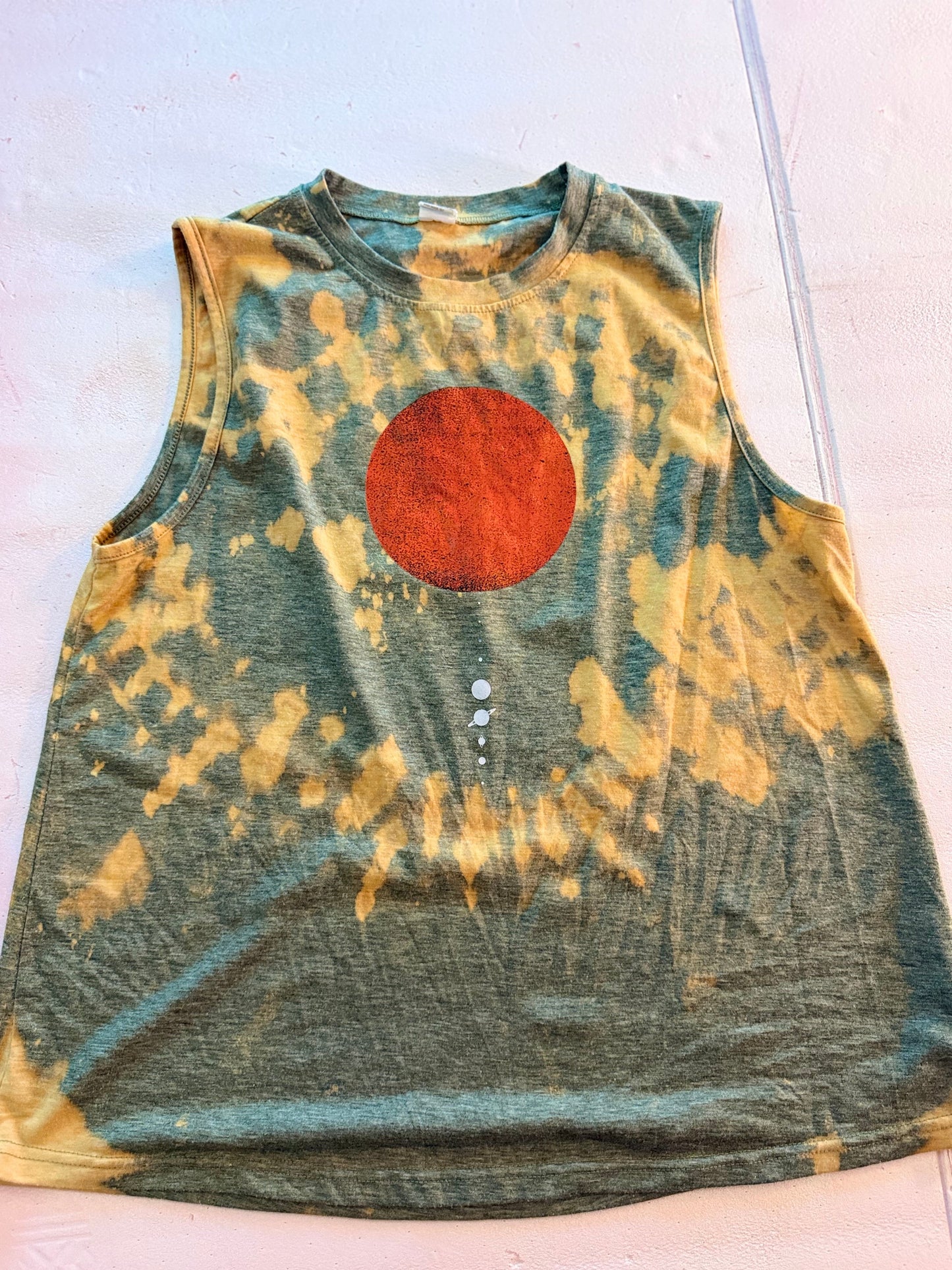 Hand-Dyed Muscle Tank —sunrise print