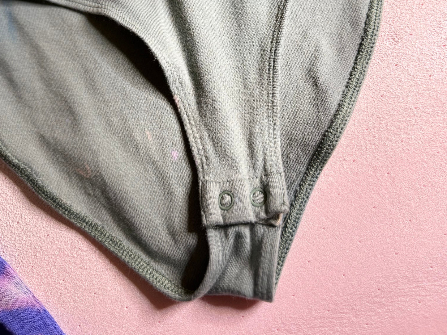 Hand-Dyed GAP Bodysuit – Deep Teal + Ice Burst (Size Small)
