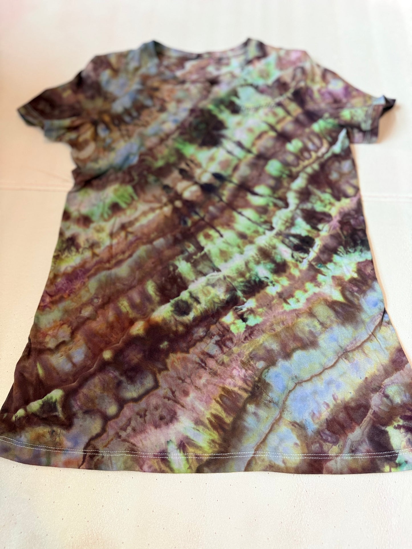 Hand-Dyed Embroidered Mamacita Tee – Earth + Moss Tones (One of One)