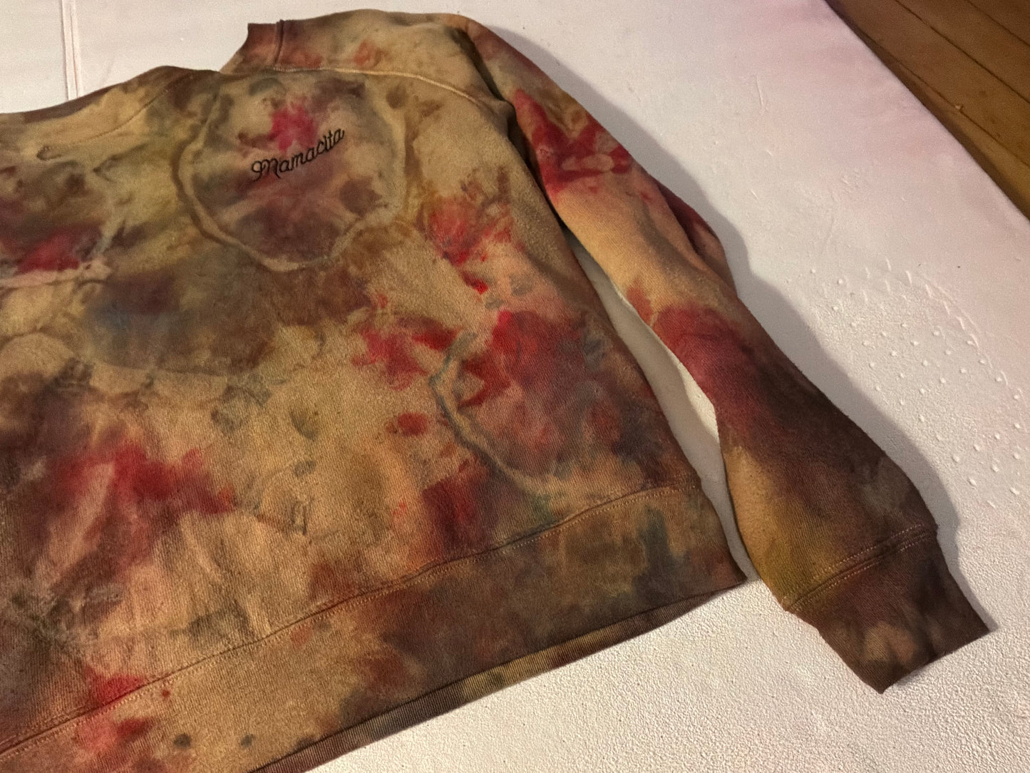 Hand-Dyed Earth Tone “Mamacita” Sweatshirt – Botanical Dye Inspired
