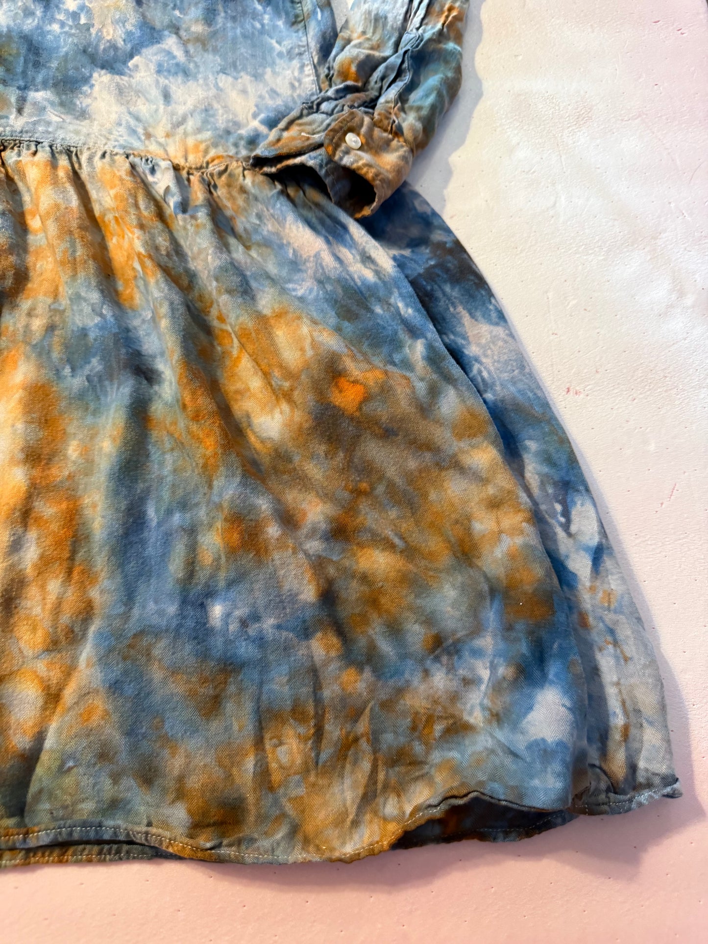 Hand dyed one of a kind shirt dress
