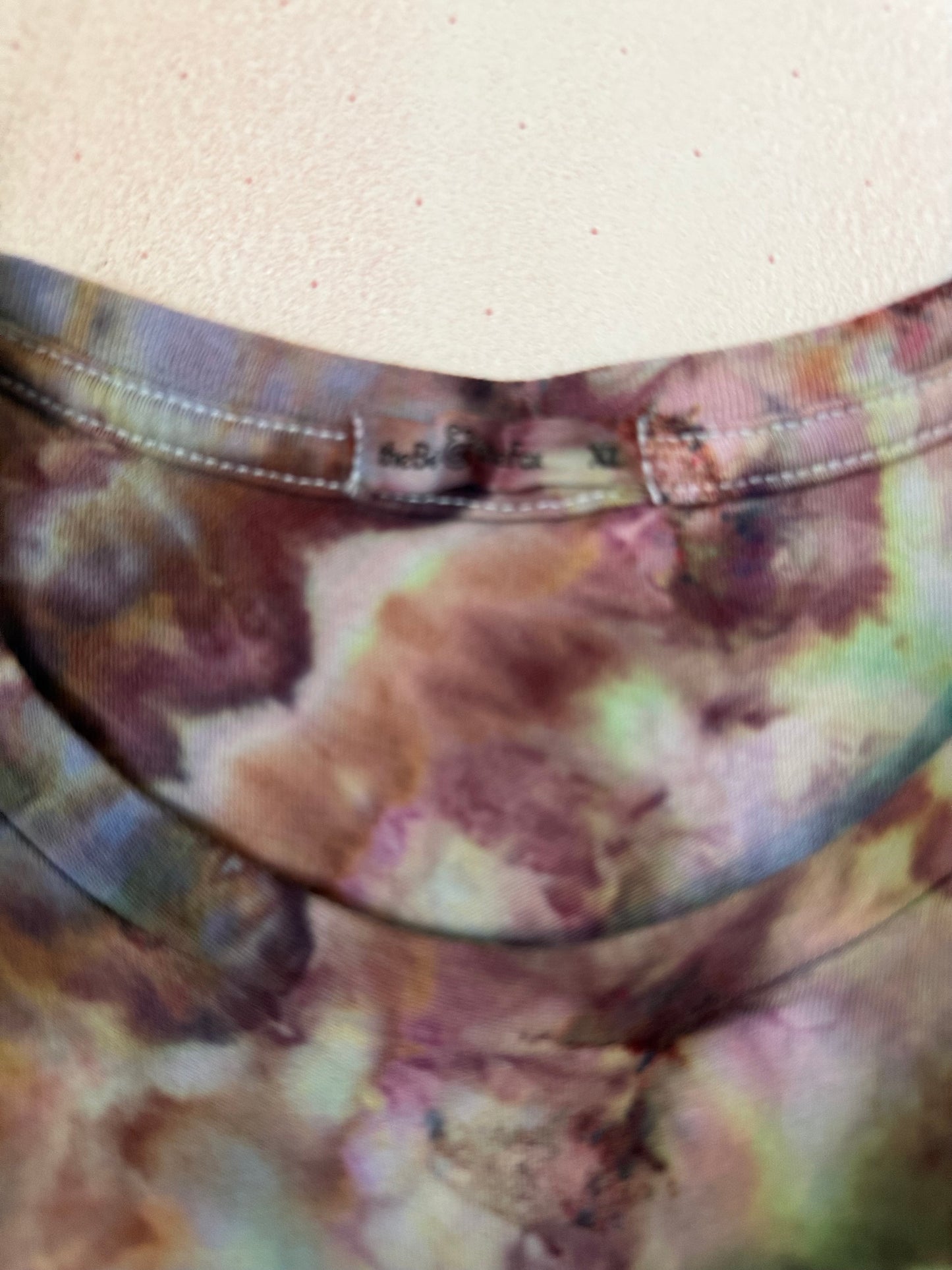 Hand-Dyed Embroidered Mamacita Tee – Earth + Moss Tones (One of One)