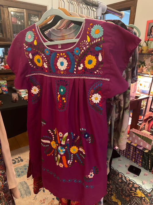 Purple Embroidered Dress