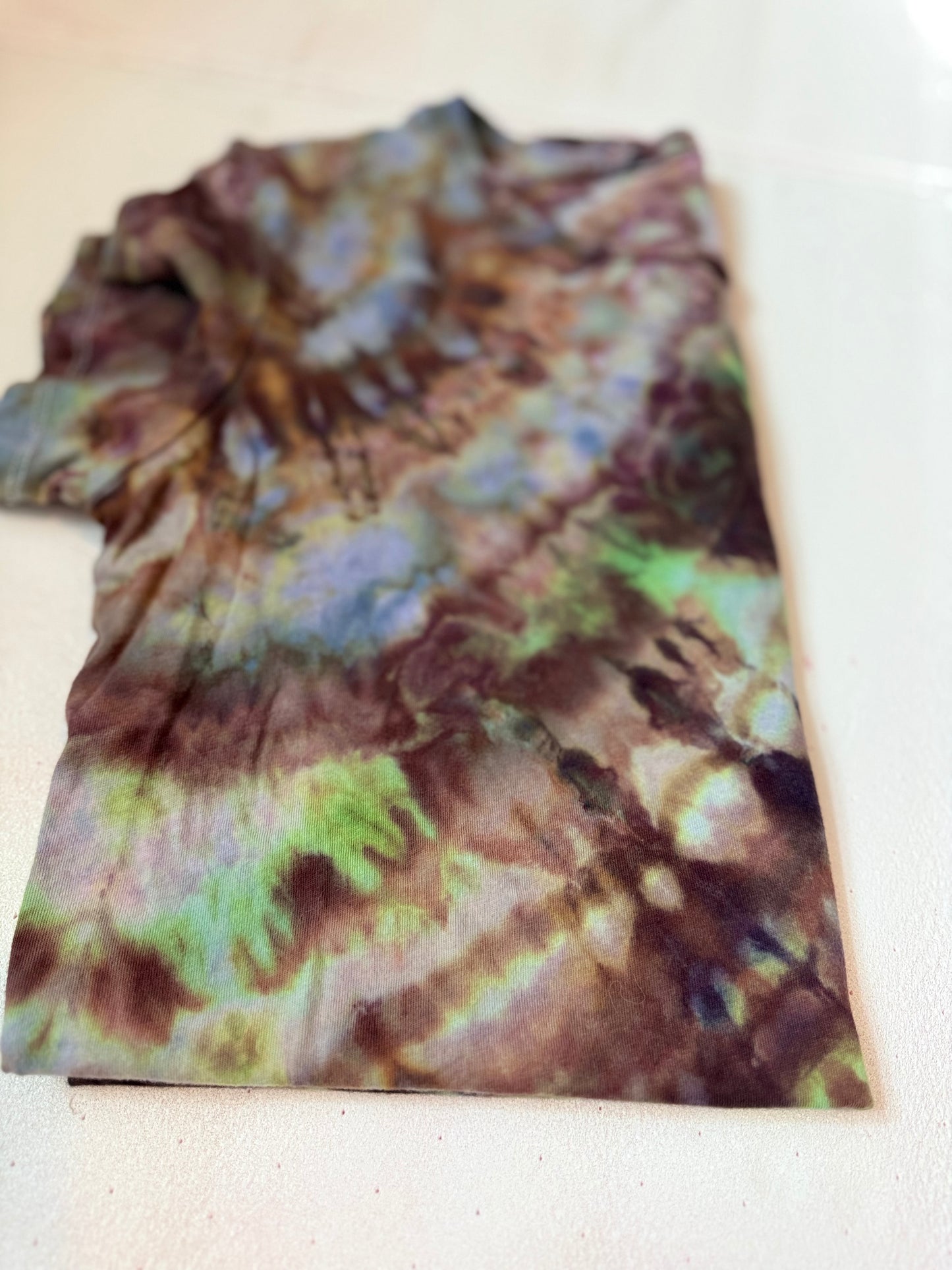 Hand-Dyed Embroidered Mamacita Tee – Earth + Moss Tones (One of One)