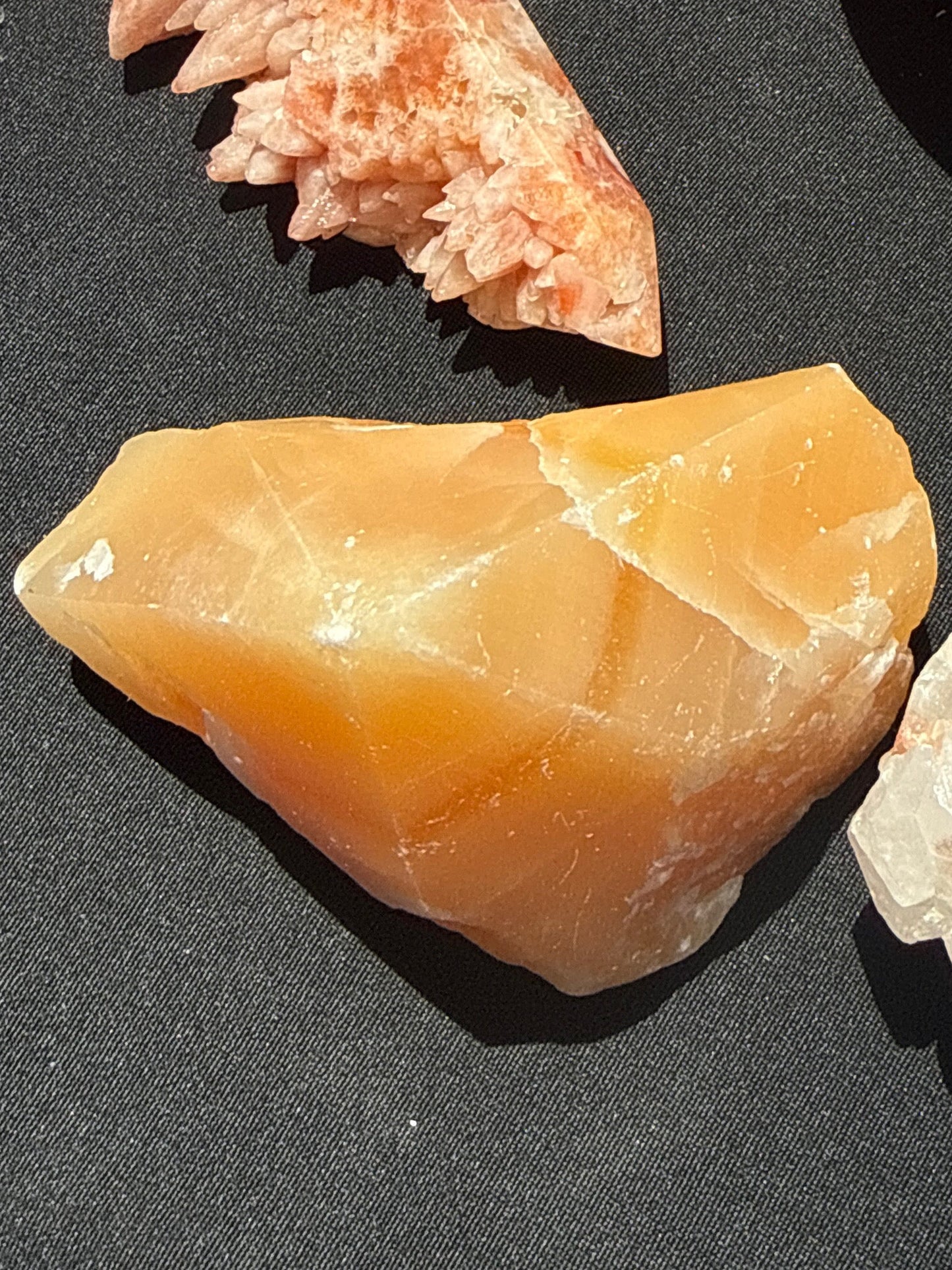 Large Orange Calcite Pyramid Polished Crystal Stone, Altar Decor, Meditation  and Home Styling Piece