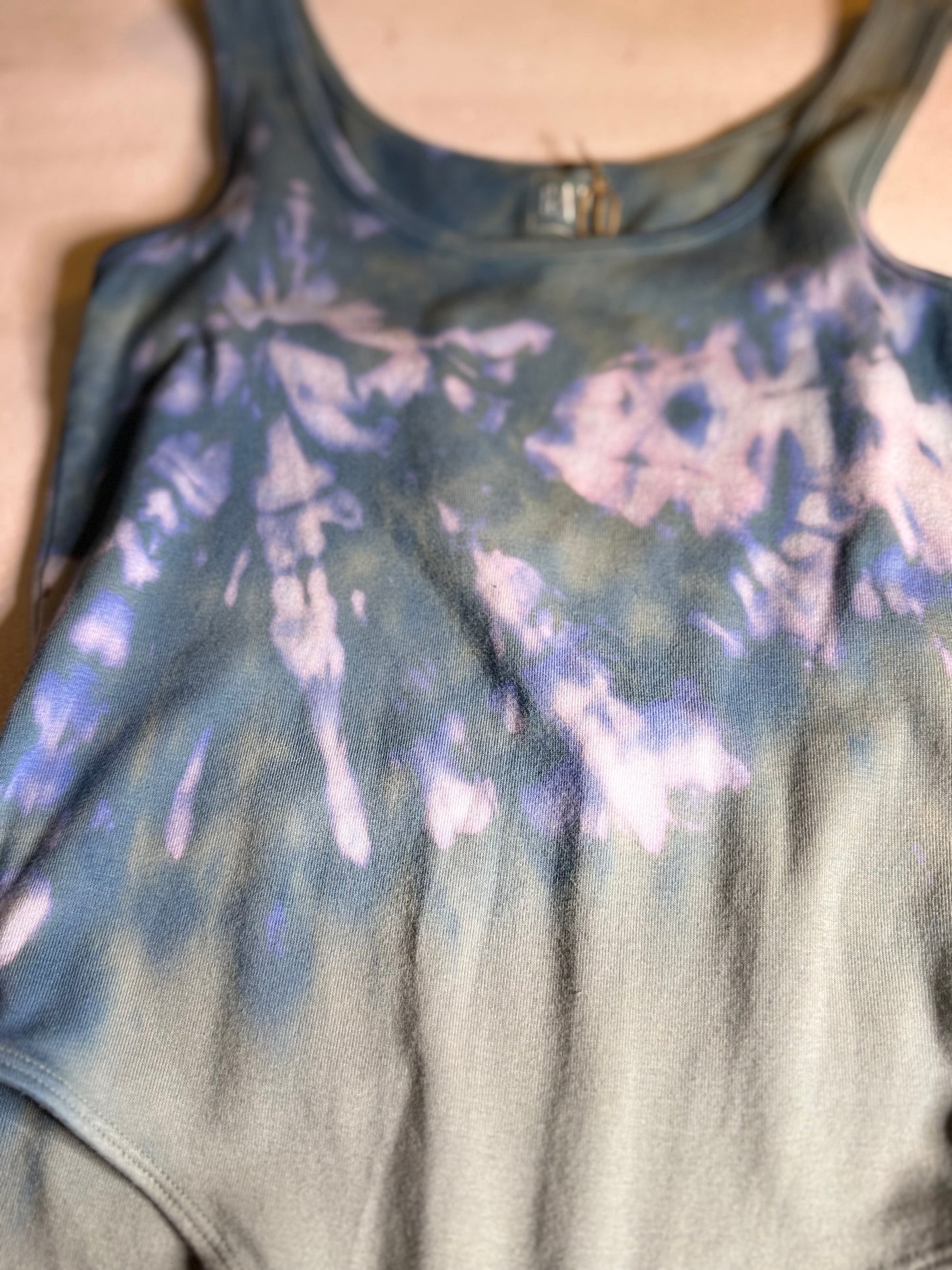Hand-Dyed GAP Bodysuit – Deep Teal + Ice Burst (Size Small)