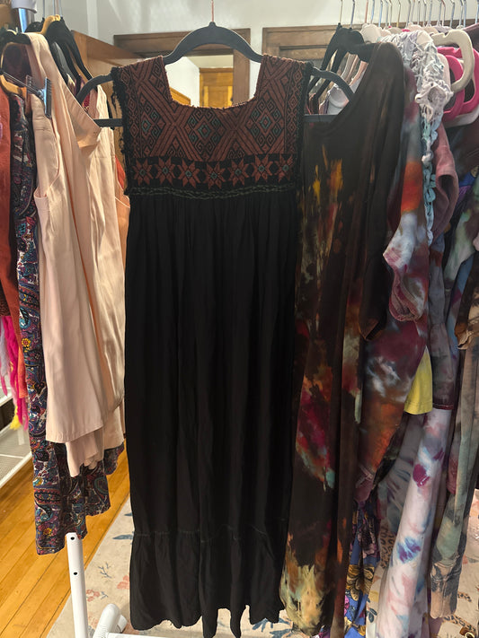 Black Embroidered Bodice Dress