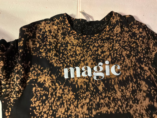 Hand-Dyed “Magic” Bleach Dye Tee – One of a Kind Graphic -SOLD