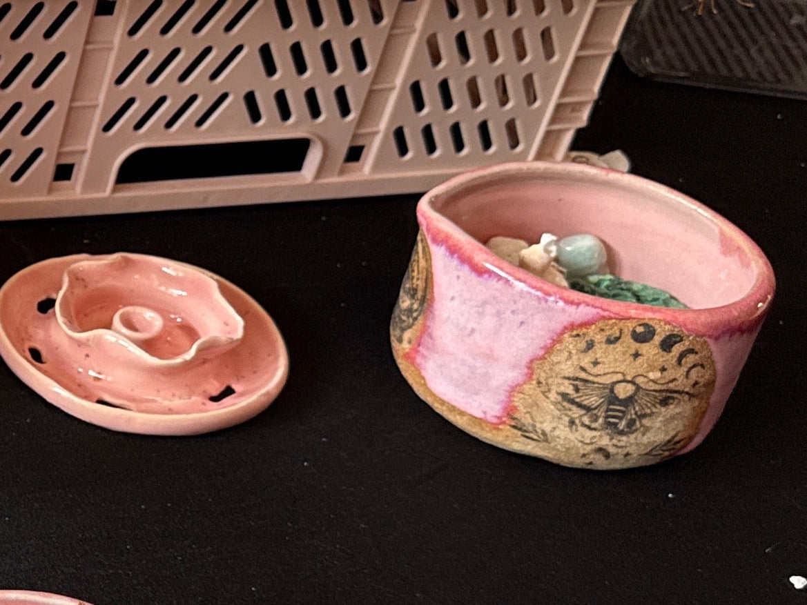 Handmade Ceramic Ritual Bowl  Wheel Thrown Stoneware, One of a Kind Pottery
