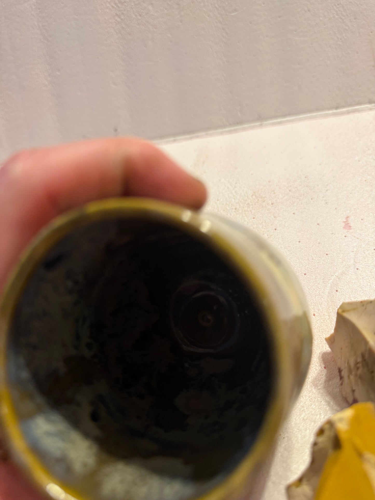 Large ceramic hand thrown cup- bee motif