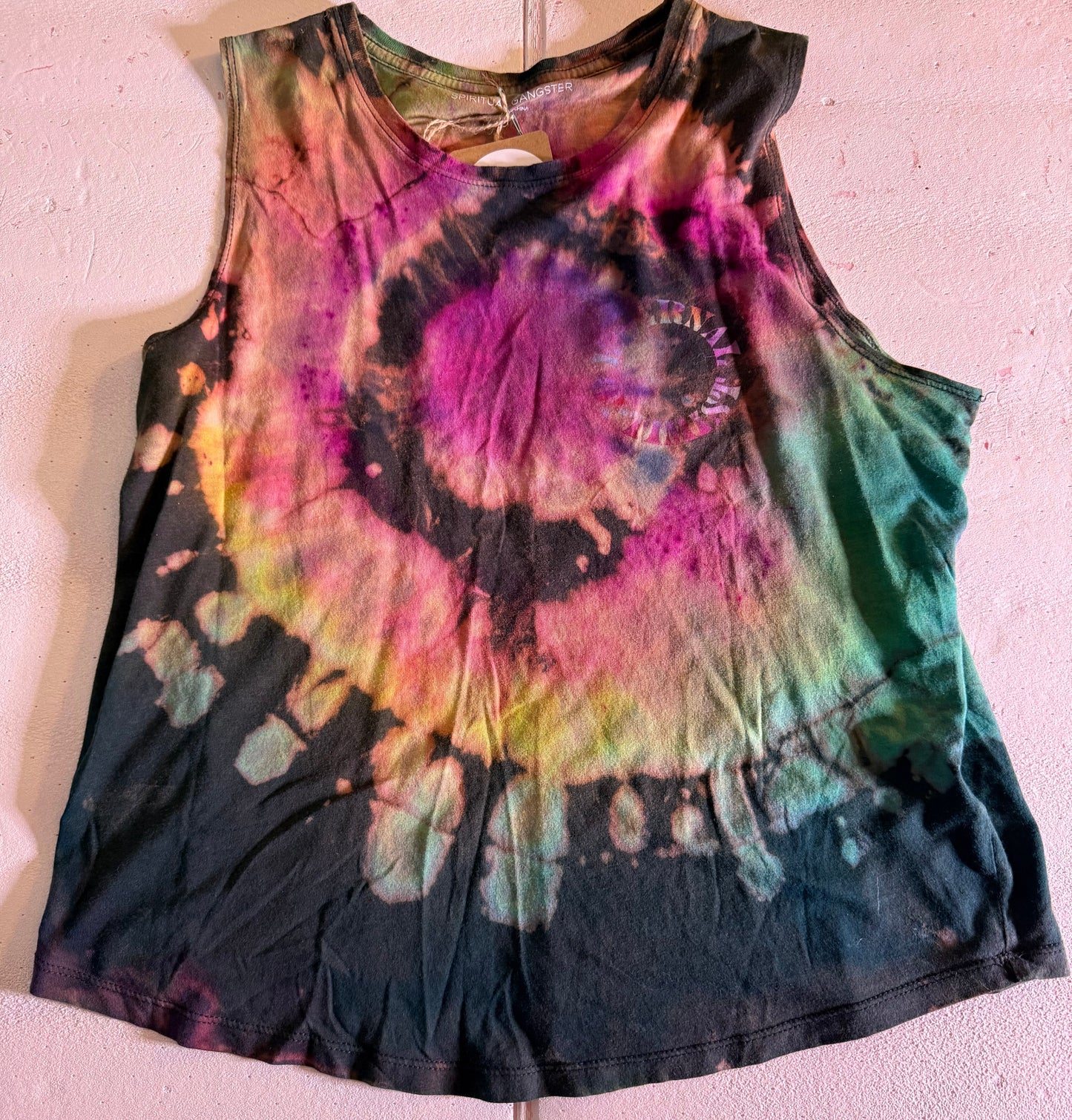 Spiritual Gangster Spiral Ice Dyed Muscle Tee