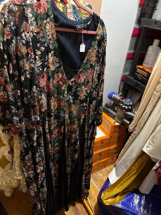 vintage Romantic goth floral lace dress Plus Size