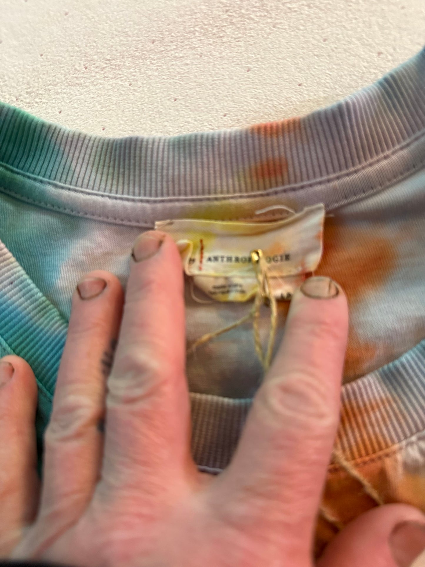 Anthropologie Lace Ice Dyed Top