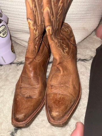 Womens Vintage Leather Cowboy Boots