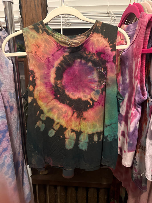Spiritual Gangster Spiral Ice Dyed Muscle Tee