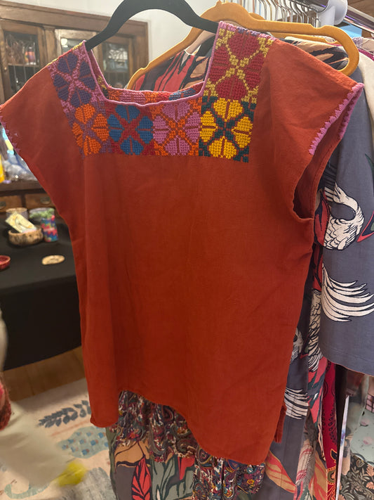 Beautiful hand embroidered top, sourced in Mexico