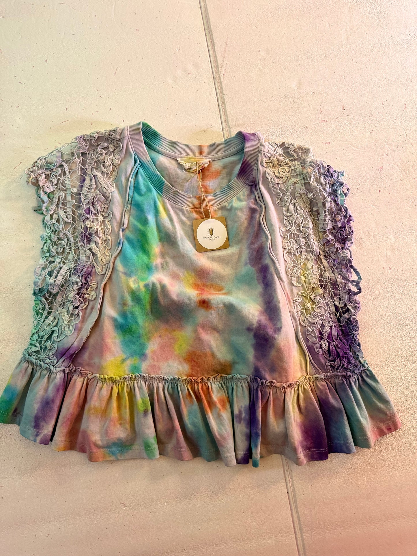 Anthropologie Lace Ice Dyed Top