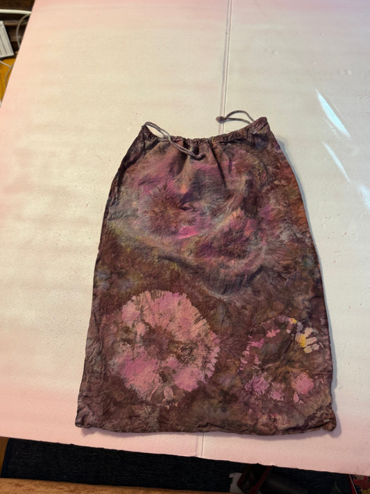 Plum geode printed cotton laundry bag with drawstring