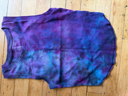 Cosmic Babe Sleeveless Lace Trim Top- One of One Hand-Dyed Statement Shirt | Ruffles