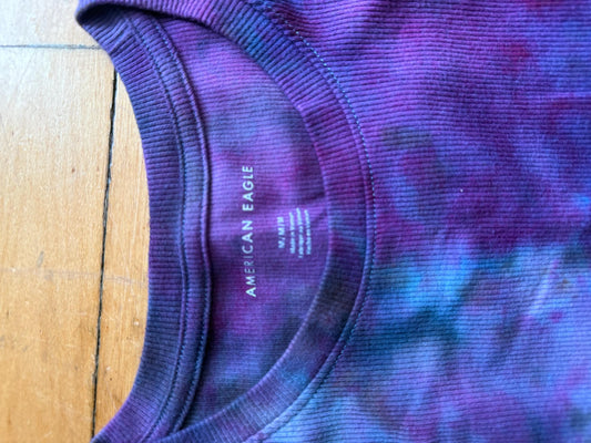 Cosmic Babe Sleeveless Lace Trim Top- One of One Hand-Dyed Statement Shirt | Ruffles